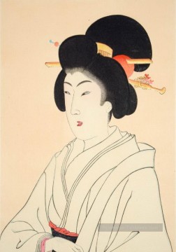 vraies beautés 1898 Toyohara Chikanobu Bijin okubi e Peinture à l'huile